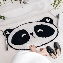 Супер мягкий коврик для ванной с изображением панды из мультфильма черно-белые детские коврики моющаяся Резина Противоскользящие коврики