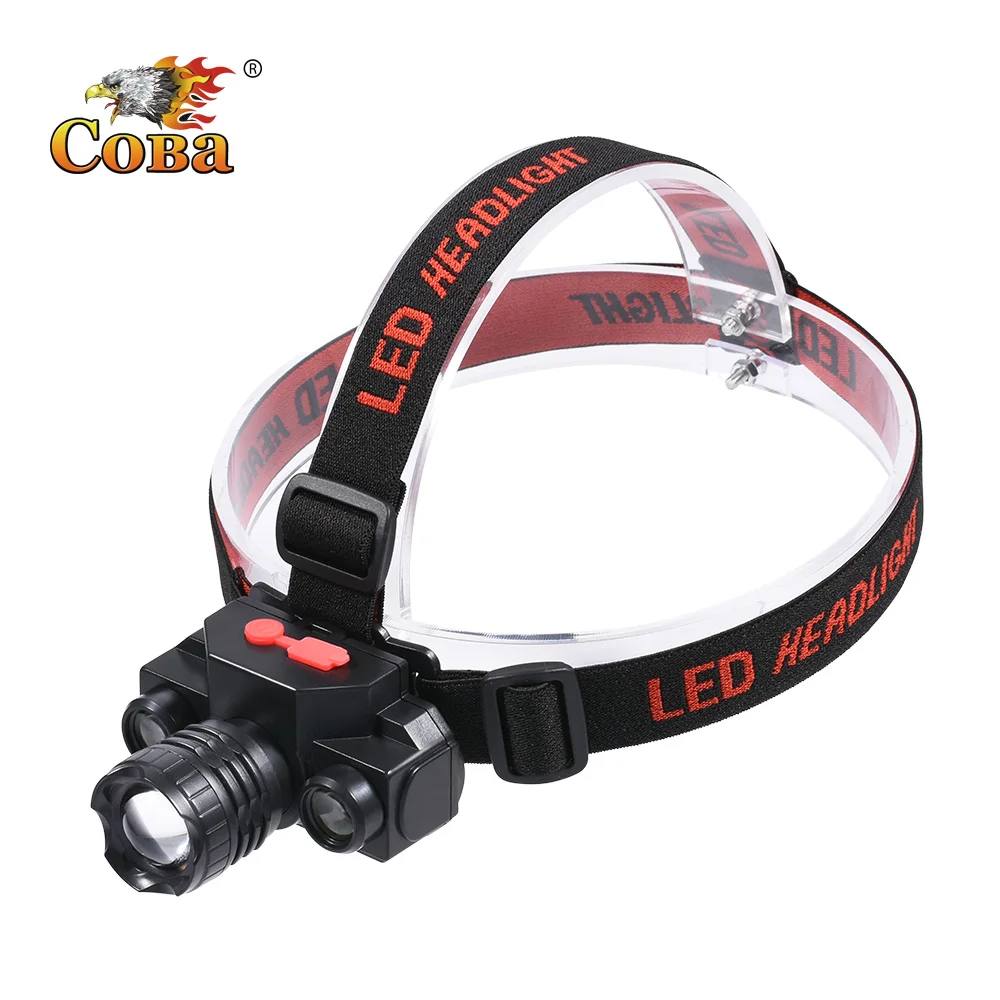 

Coba led headlamp headlight cob bulb usb rechargeable light zoomable waterproof light 18650 baterias recargables litio