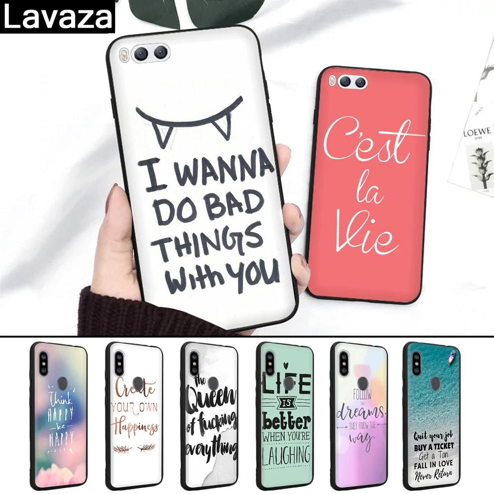 

Lavaza Inspirational Quotes Printed Silicone Case for Xiaomi MI 6 8 9 SE Max 3 Lite F1 A1 A2 5X 6X MAX 3