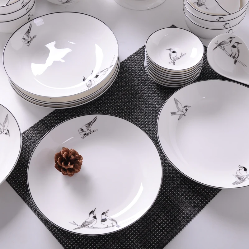 Houhai посуда Guci костюм столовая посуда набор креативная керамическая посуда 32 шт комбинированная Бытовая