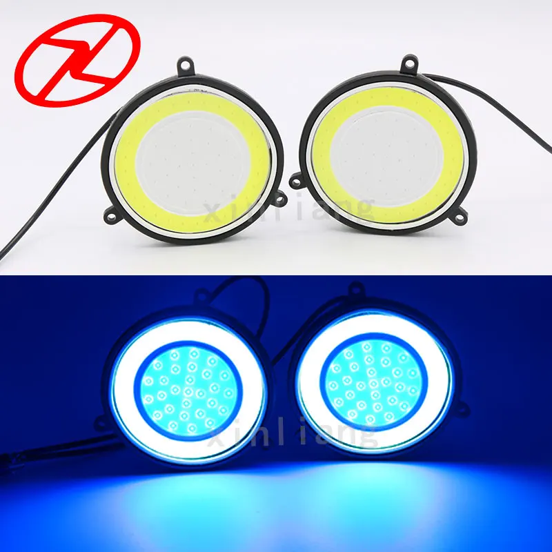 2PCS Super Bright Cars COB Chip LED DRL Fog Driving Light daytime