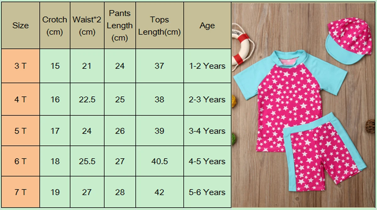 Летние От 1 до 6 лет детские для девочек и мальчиков короткий или длинный рукав футболка и шорты с милым рисунком 3 шт наряды Купальники