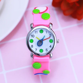 

2018 fashion children kids 3D cartoon tennis sports quartz wristwatches primary school students girls boys electronic watches
