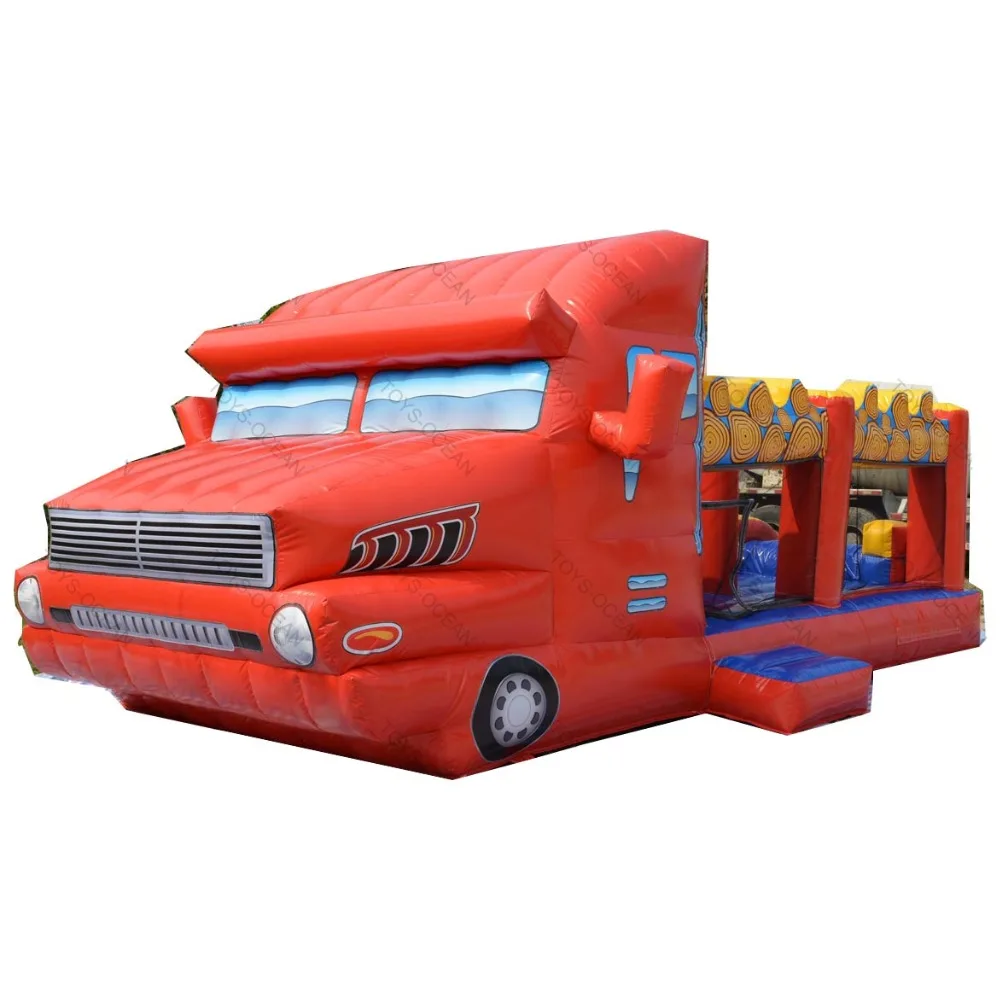 

Inflatable truck jumper truck bounce, inflatable red truck obstacle bounce for kids