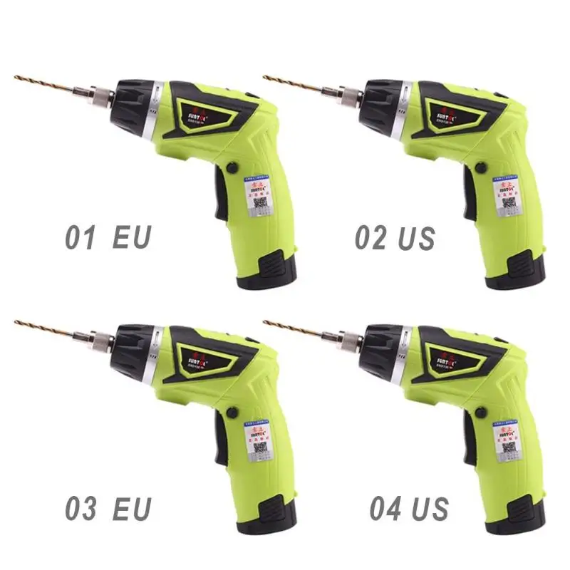 7,2 в аккумуляторная бытовая электрическая отвертка дрель с рабочий светильник EU US Plug A/B/C/D светильник