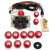 DIY arcade joystick handle set kits 5 pin 24mm / 30mm push buttons spare parts USB cable to PC joystick button encoder plate &