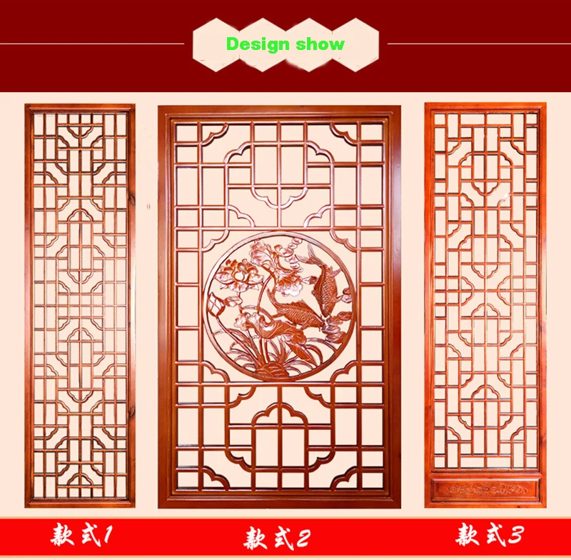 New Chinese solid wood screen living room partition screen cabinet hollow out board carvings porch