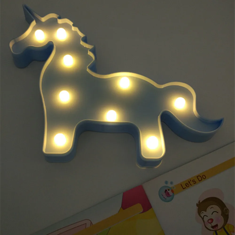 creative 3d night lights heart butterfly unicom crown deer cloud light (11)