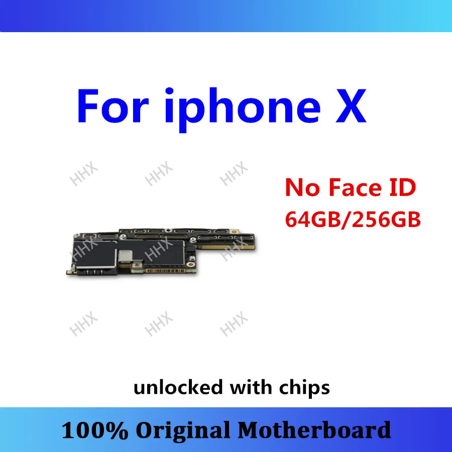 

IOS updated mother board for iphone X motherboard no face ID unlocked Original logic board with chip tested mainboard 64GB/256GB