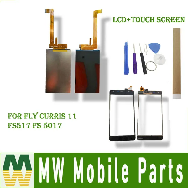 

High Quality 1PC/ Lot For Fly FS517 FS 517 LCD Screen Display+Touch Screen Digitizer Replacement Part With Tape