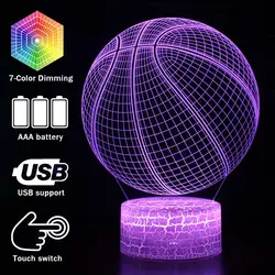 Magiclux Новинка Освещение 3D иллюзия светодиодный светильник баскетбольная модель ночные светильники для Декор для детских комнат креативные