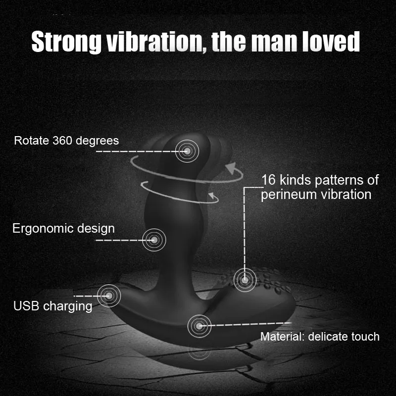  Levitt Caesar carga USB rotación de 360 grados masajeador de próstata macho Butt enchufes G-Spot Pr