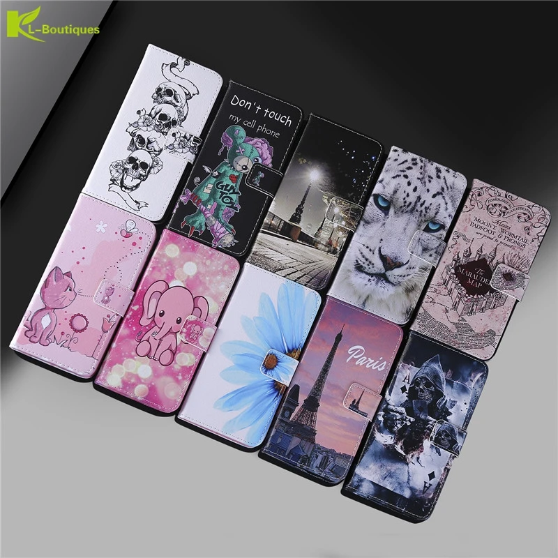 Honor 9 Lite Phone Etui on For Fundas Huawei Honor 9 Lite Case Cover For Huawei P Smart Cartoon Flip Leather Wallet Cases Coque