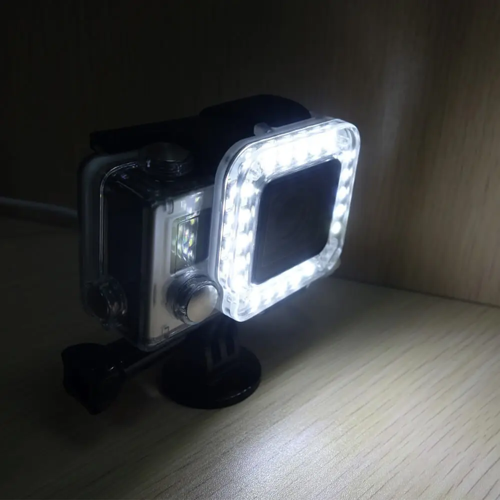 Gopro Fill Light Mount Gopro Hero 4 3+ Ring Flash Light LED Fill Light For Gopro Hero 4 3+ Housing USB Cable Lens Shooting Night (6)