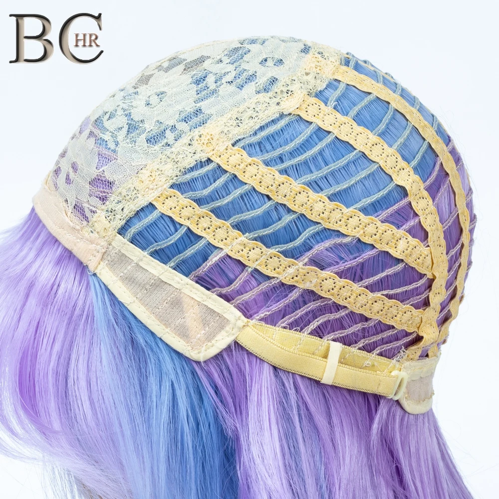 BCHR No Game No Life Shiro 100 cm peluca larga recta peluca sintética azul púrpura mezcla Cosplay peluca para Halloween fiesta