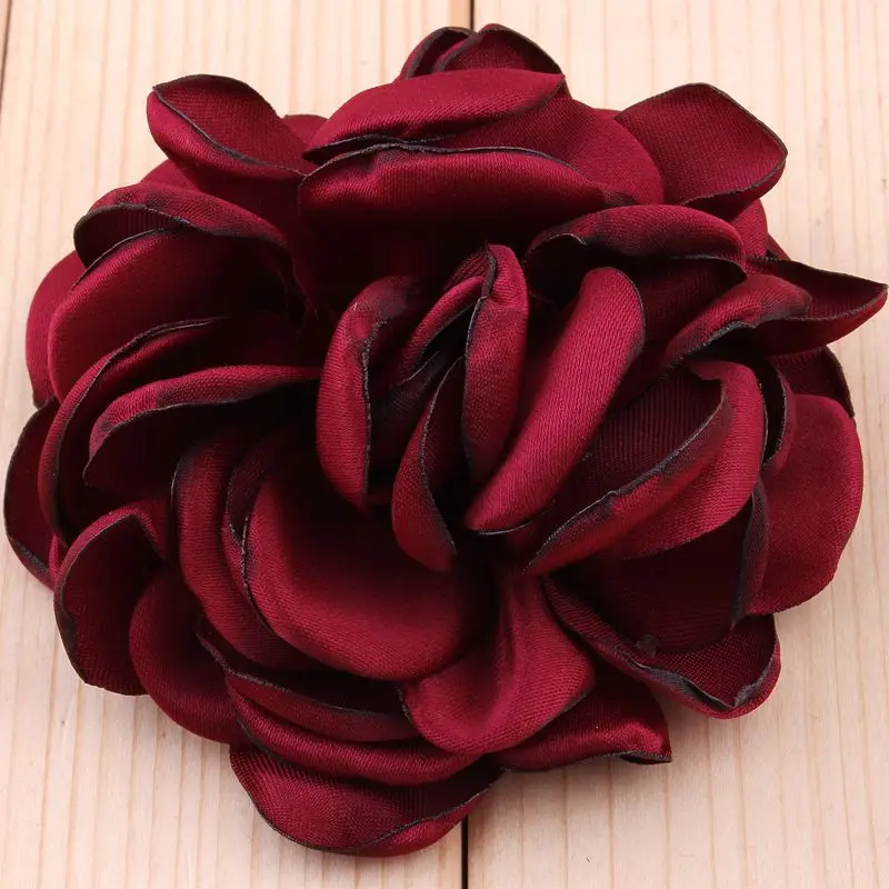 

1 Piece Size 8cm Fabric Flower Soft Roast Edge Silk Flower Handmade DIY Girl Headdress Baby hair belt Flower Cloth Accessories