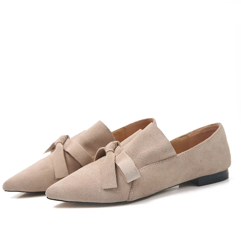 

sweet Brand women shoes woman flats Spring/Autumn Flat Platform Genuine Leather Slip-On Pointed Toe Solid Butterfly-knot A867A