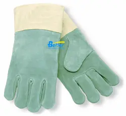 Кожаные рабочие перчатки 500 градусов термостойкие перчатка безопасности Разделение из коровьей кожи Foundry сварочные перчатки