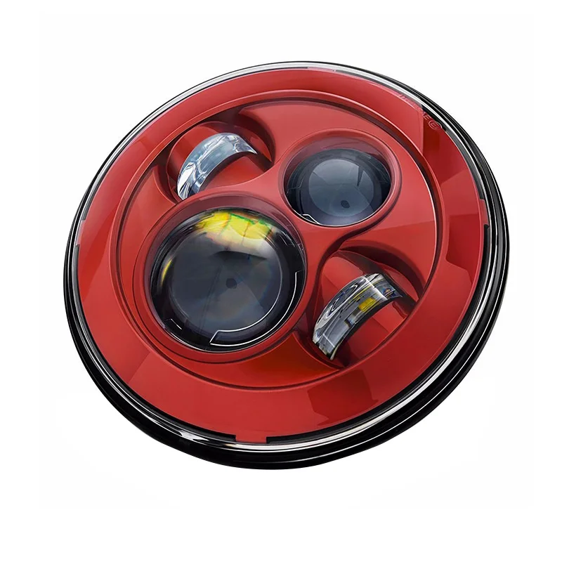 FADUIES New Red 7 Inch Motorcycle Projector Daymaker HighLow Beam LED Headlight For harley davidson Led Headlamp (4)