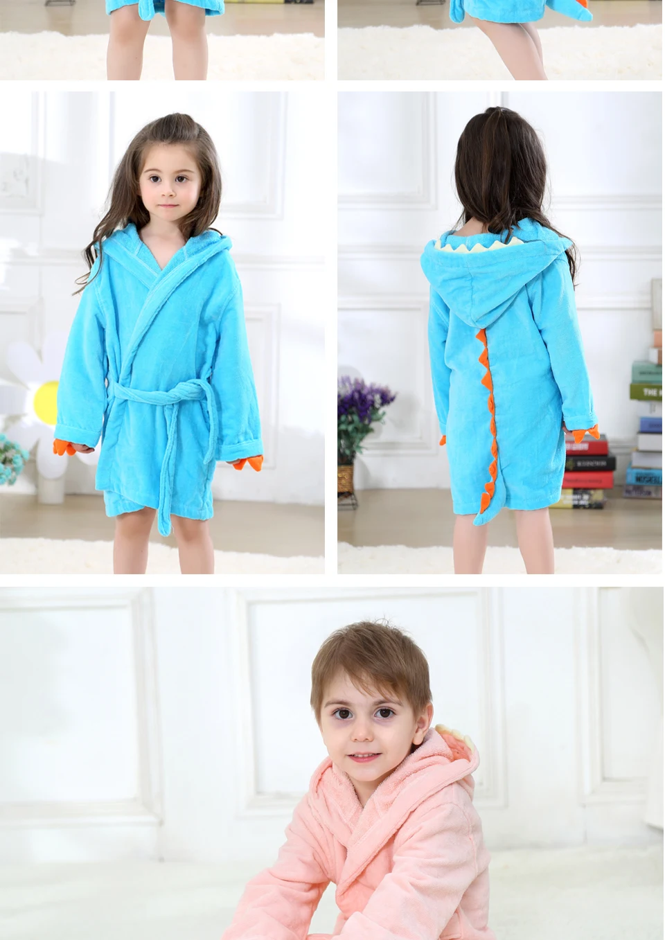MICHLEY банные халаты для детей, восхитительные Детские Банные халаты с капюшоном для маленьких девочек, Roupao, купальные халаты с рисунком динозавра, пляжная одежда для купания, пижамы для мальчиков, JY0245