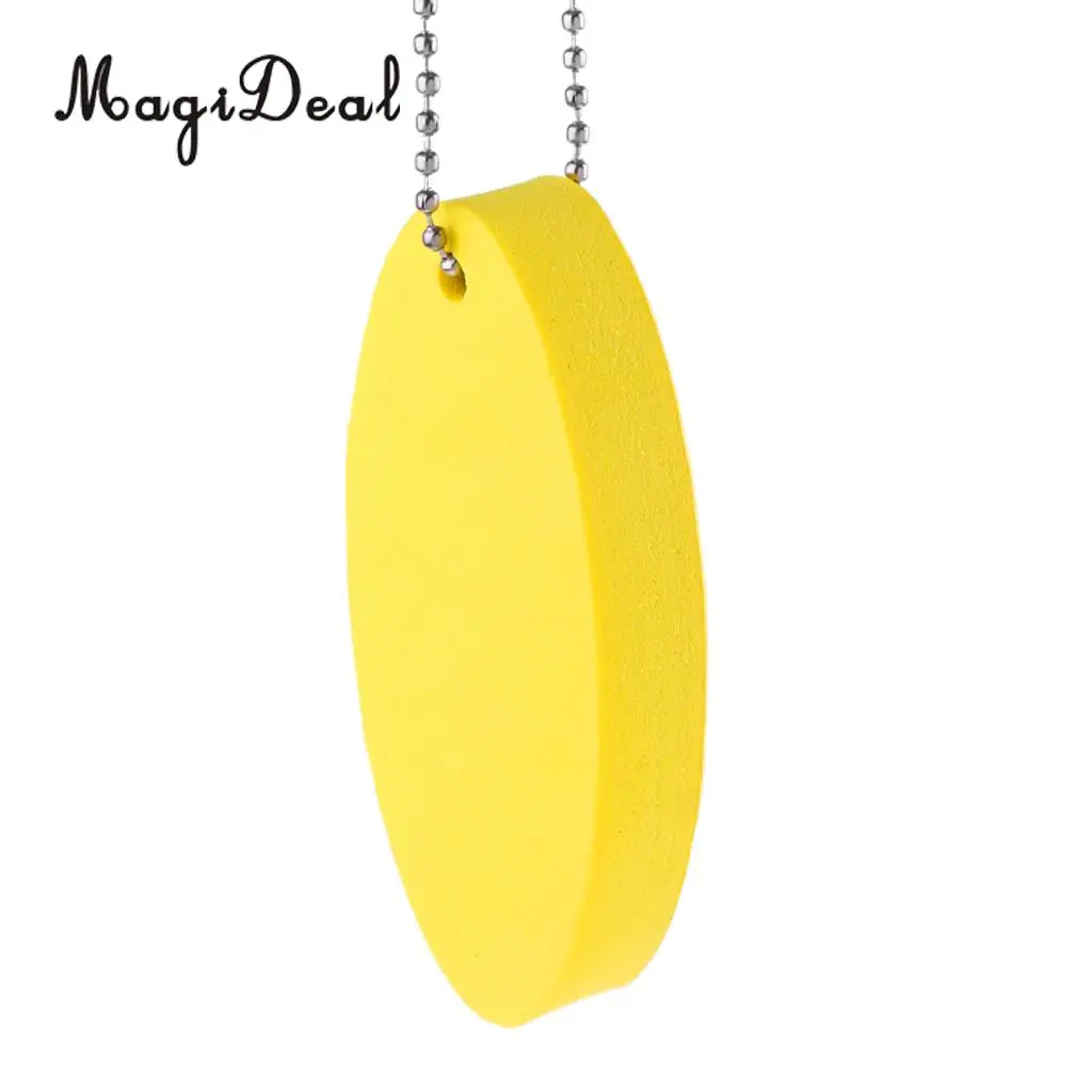 MagiDeal Oval Shaped EVA Foam Floating Key Ring Beads Boat Keychain for Canoe Kayak Rafting Canoeing Sailing Acce Black/Yellow