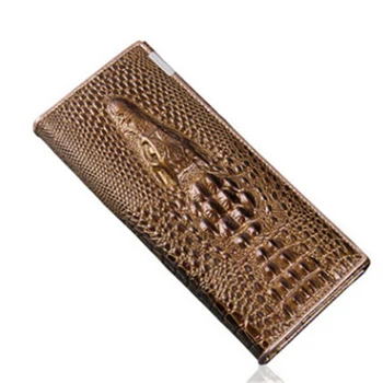 

Real Leather leather Crocodile pattern Women's Long 18.5cm vintage Wallet