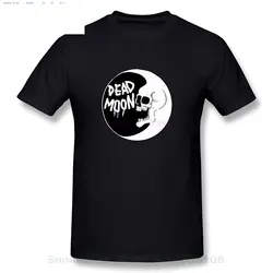 GILDAN мультфильм печати футболка с коротким рукавом Бесплатная доставка Qdjt Мужская мертвая Луна Логотип Футболка-черный