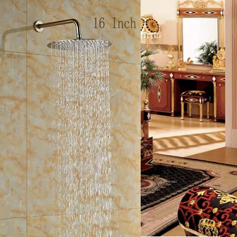 

16" Ultrathin Rain Shower Head with Shower Arm Brushed Nickel