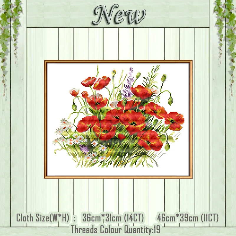 

The flowers are in full bloom painting counted print on canvas DMC 14CT 11CT Chinese Cross Stitch Needlework Sets Embroidery kit