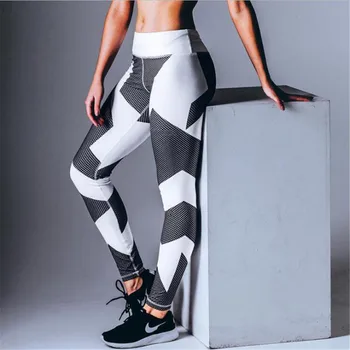 

printing Color collision Zebra Stripe Fast drying Ventilation motion leggings women leggins mujer gothic legins fitness legging