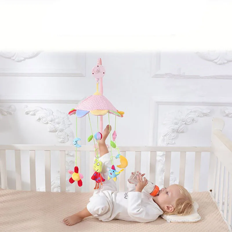 2017 New Musical Crib Mobile Bed Bell Baby Rattle Rotating Bracket