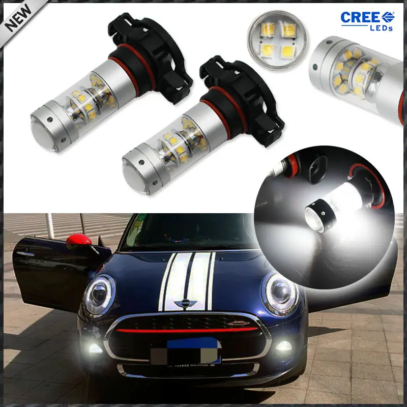 2pcs High Power CRE'E 5200s LED Bulbs For MINI Cooper F55 F56 Halogen