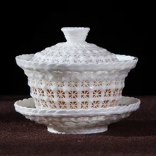 180 мл креативный керамический полый Gaiwan офисный чайный набор кунг-фу Мастер чайная чаша с крышкой блюдце набор чайная посуда Чайный горшок отправлен другу подарок