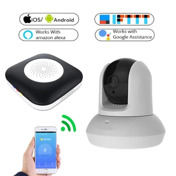 

Geeklink HD 1080P Webcam Wireless IP Camera Night Version Mini Smart Host Work with Google Home Alexa WiFi+IR+RF Remote Control