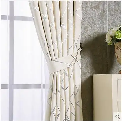 Современные геометрические вышитые шторы для гостиной/фотообои с отделкой