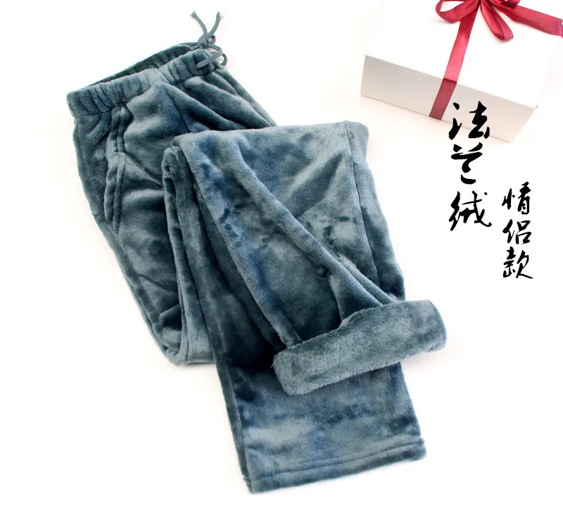 Flannel Pajama Pants Men And Women Autumn Winter Models Thick Coral Fleece Solid Color Warm Trousers Home Pants As020 (12)