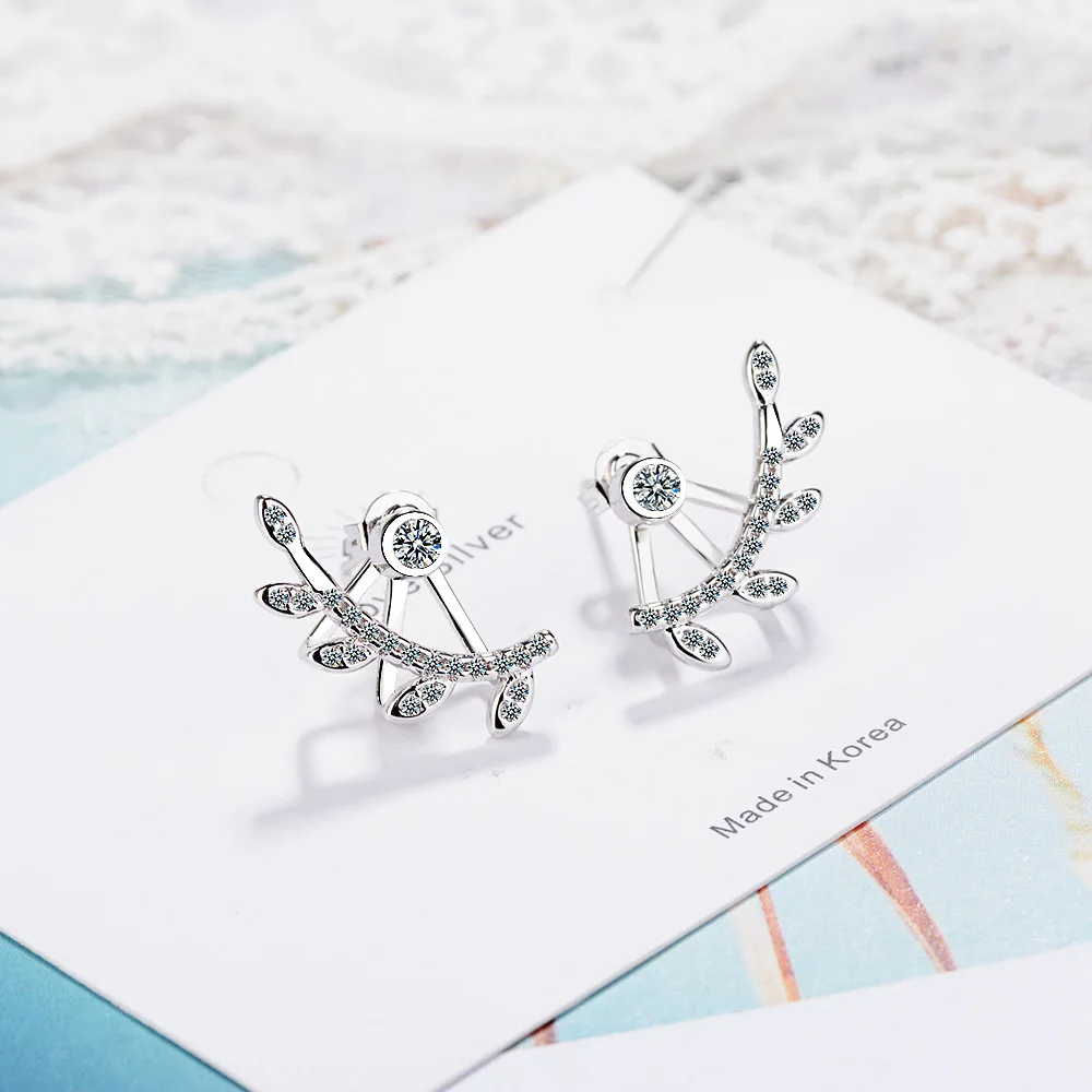 women sterling silver plant stud earrings (1)