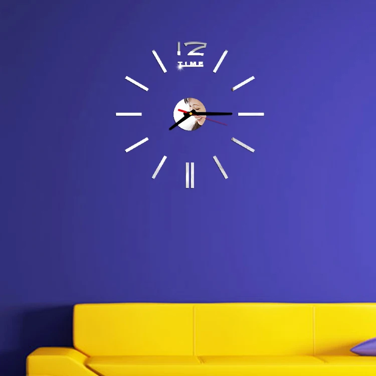 

New DIY acrylic wall clock creative fashion clock mute mirror Wall Sticker Clock
