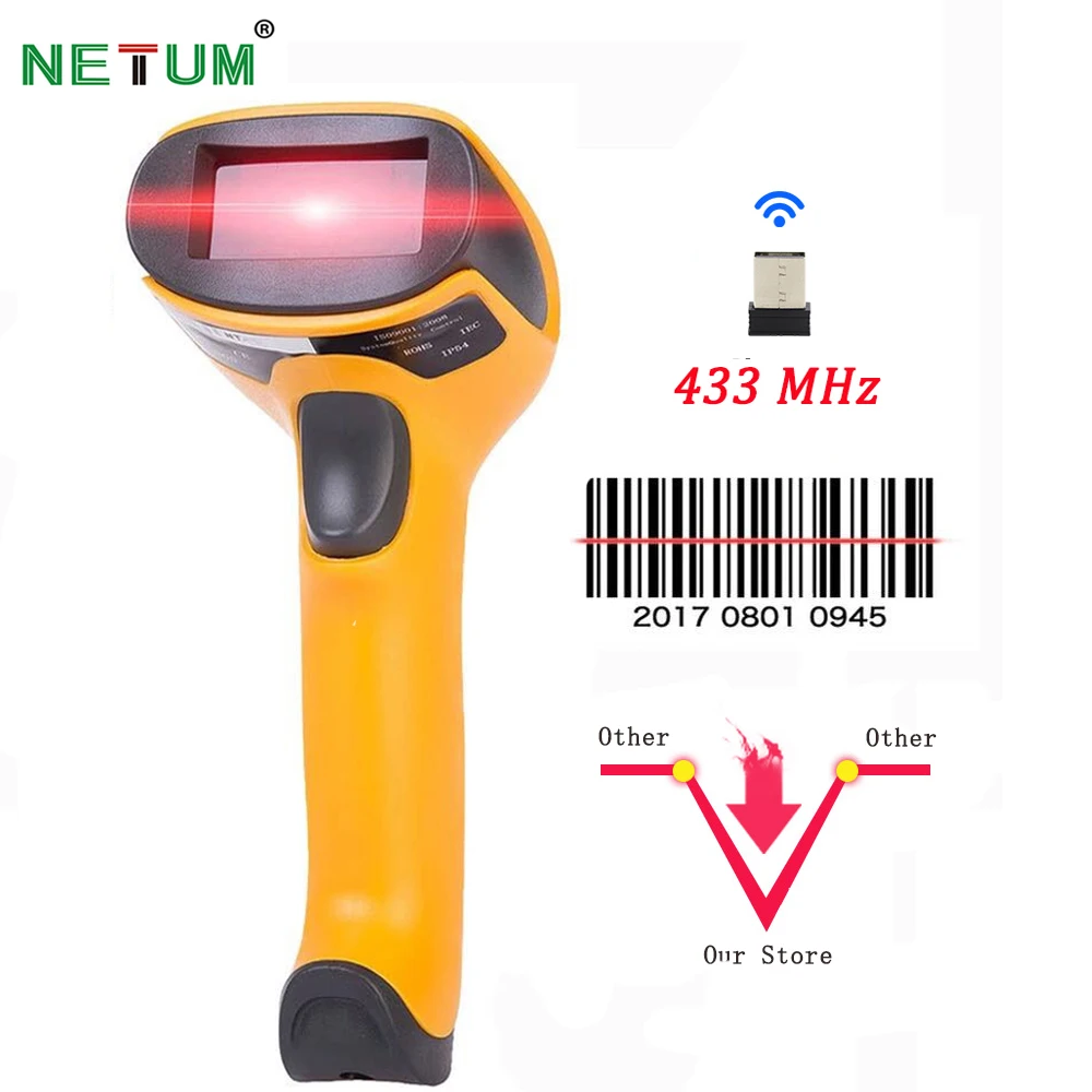 NETUM Wireless Laser Barcode Scanner High Scaned Speed Bar Code Reader Scanners Scaner For POS and Inventory NETUM Wireless Laser Barcode Scanner High Scaned Speed Bar Code Reader Scanners Scaner For POS and Inventory