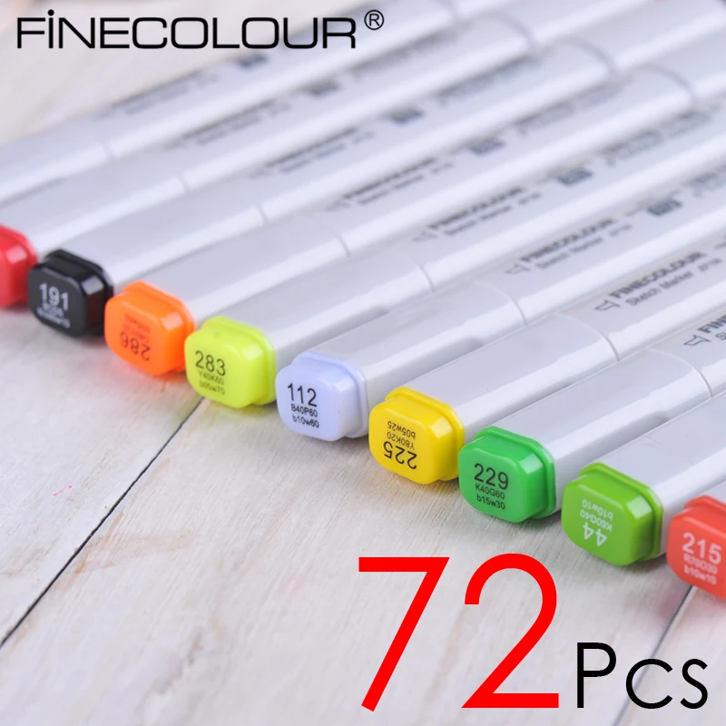 

72 Pcs Finecolour-One marker pen Double-Ended Art Marker Alcohol Based Drawing Graphic Design Comic Paint