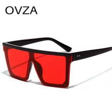 OVZA Солнцезащитные очки Мужские негабаритные Квадратные Солнцезащитные очки для женщин винтажные панк большие очки красный бренд дизайн высокое качество S8038