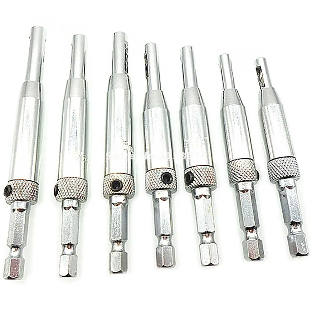 7x Self Centering Hinge Hardware Drill Bit Door Lock Drill Bit Self
