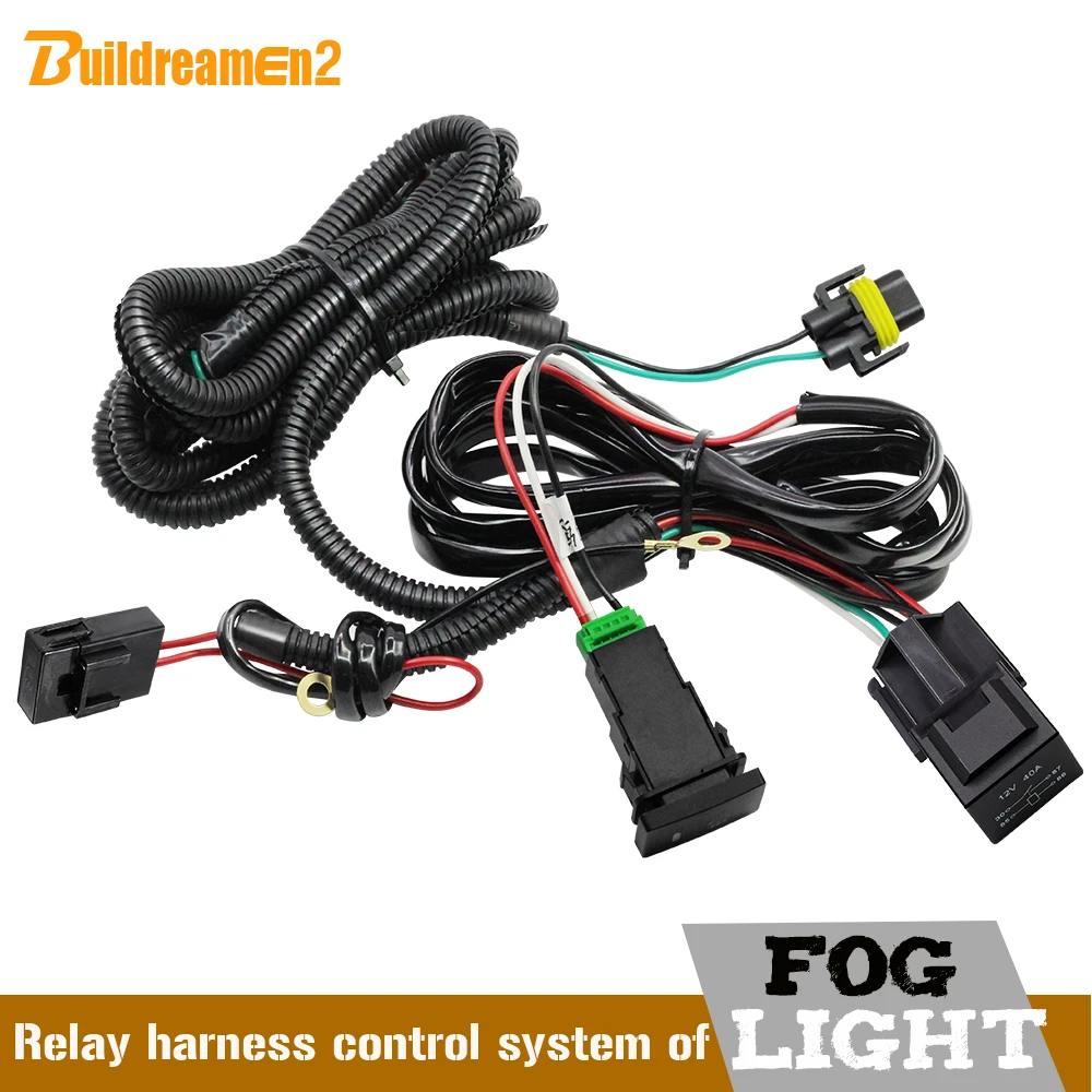 Buildreamen2 Car H11 Fog Light Wiring Harness Kit with 40A 12V ON/OFF Switch Relay Fuse For Ford Dacia Peugeot Citroen Renault|Wire| - AliExpress | Citroen Fog Lights Wiring Diagram | | AliExpress