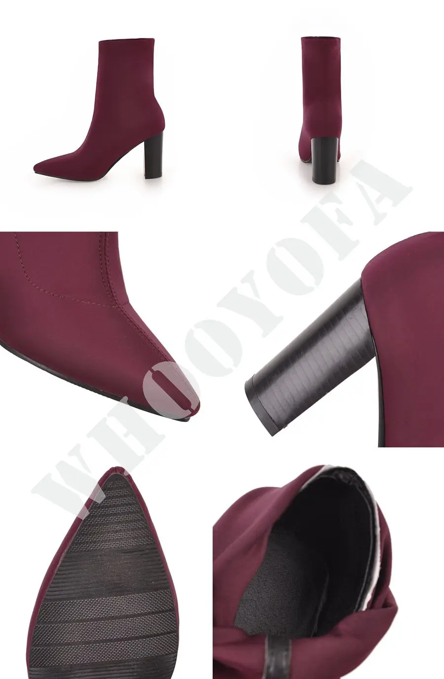 Брендовые новые качественные зимние элегантные женские ботинки до середины икры синего и черного цвета обувь для деловой женщины квадратный каблук, большие размеры 10, 43, WA32