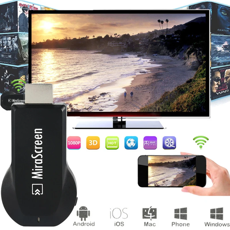 10 шт. ТВ-палка DLNA Miracast Airplay Mirroring Dongle для iPhone Android смартфон беспроводной Wi-Fi зеркалирование экрана устройства