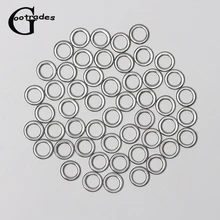 50 pçs prata gancho de pesca conector sólido aço inoxidável snap split anel xs/s/m/l/xl isca equipamento conector acessórios de pesca