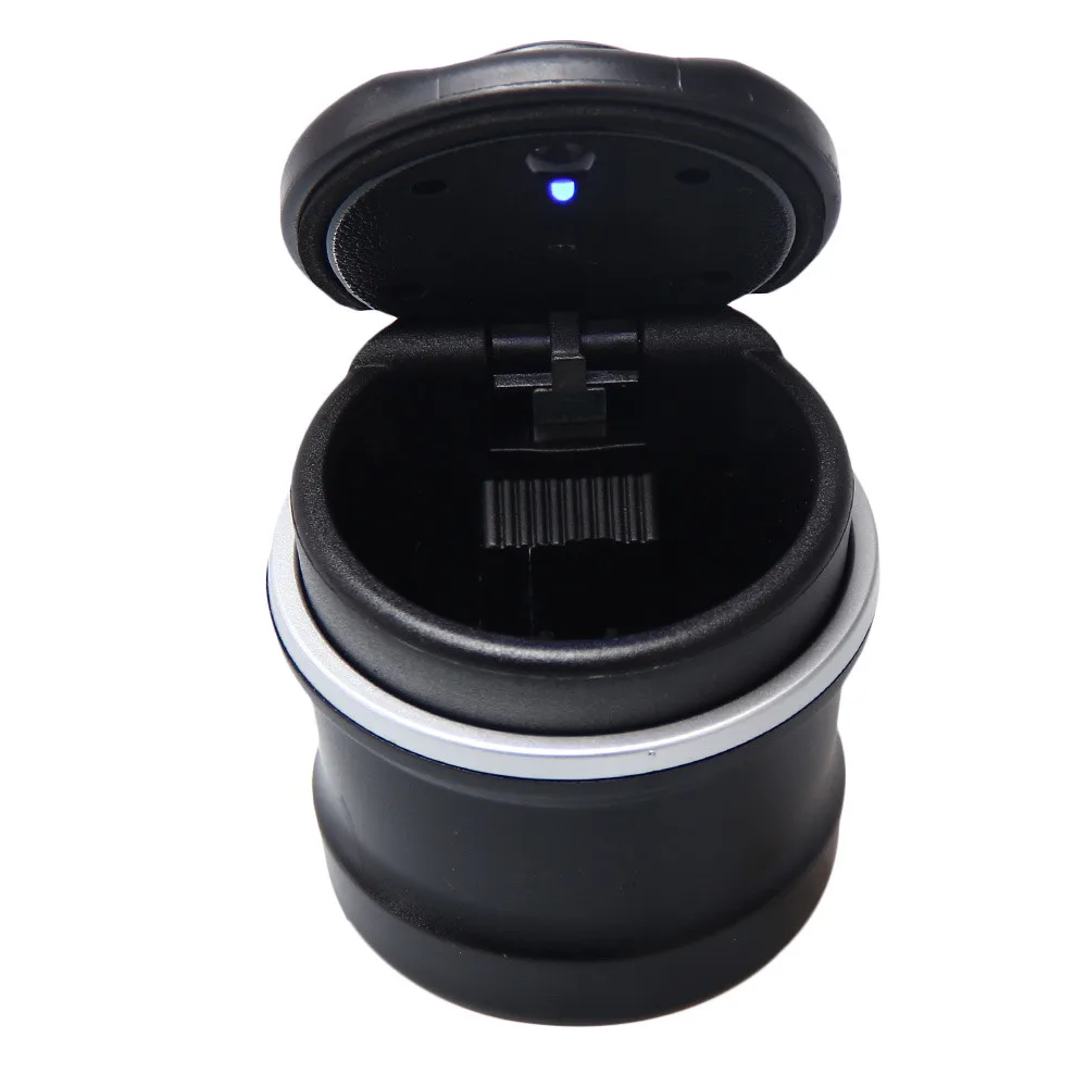 1PC LED Portable Car Ashtray Truck Auto Office Cigarette Ashtray Holder Box Case Black New Arrival car-styling storage CA