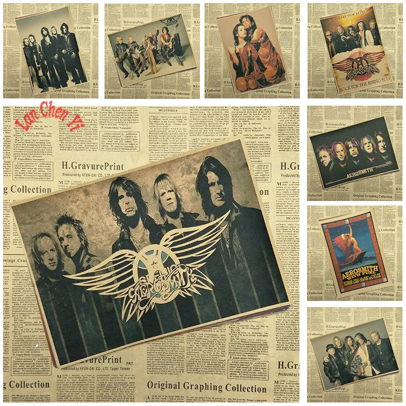 

Rock Band Aerosmith Nostalgic Matte Kraft Paper Poster Office Gift Room Dining Home Decor wall sticker Design