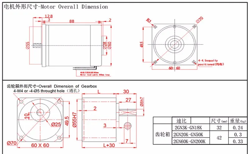 Bringsmart 2D20GN-C DC 12 вольт мотор-редуктор 20 Вт Мощный 24 В Dc мотор CCW/CW Регулируемая скорость 30 кг. см Крутящий момент Электрический редуктор