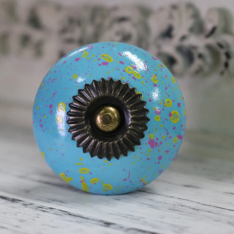 Dia 39mm Sky Blue Saucer Acrylic Knob Kitchen Cupboard Closet